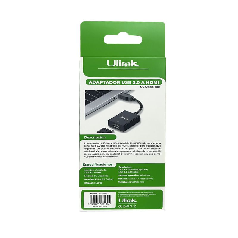 Adaptador USB 3.0 a HDMI Full HD 1080p ULINK UL-USB3HD2