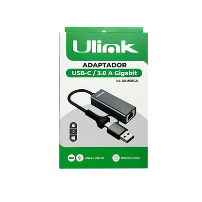 Adaptador USB Tipo C/A a Red Gigabit Ethernet 10/100/1000 Mbps (UL-GBUSBCA)