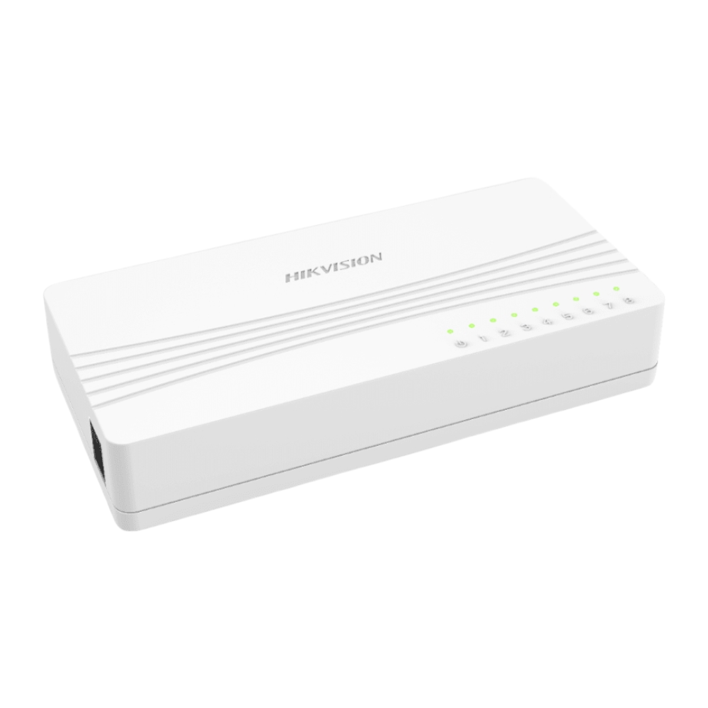 Switch Hikvision 8 Puertos Gigabit 10/100/1000M RJ45 (Plástico)