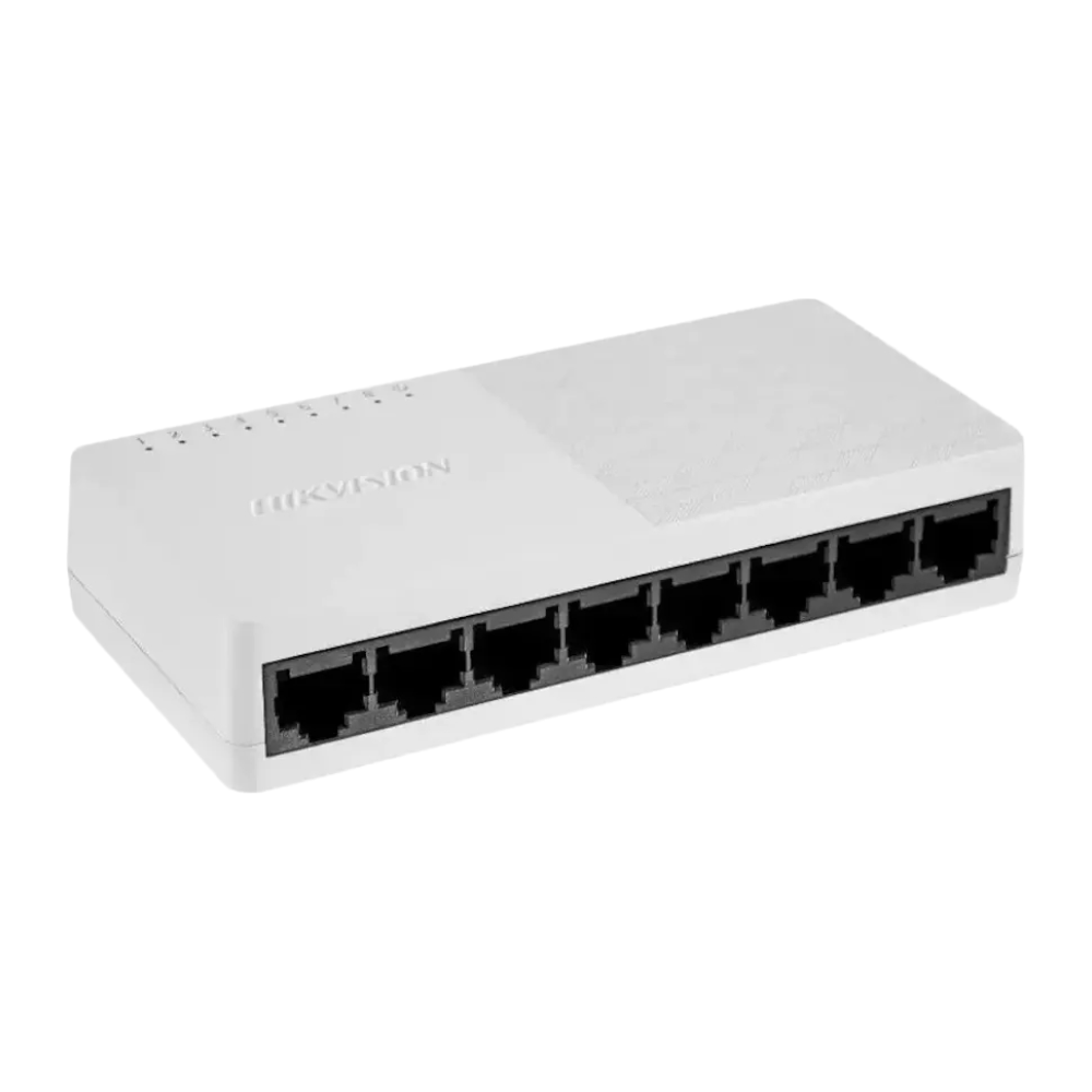 Switch Hikvision 8 Puertos Gigabit 10/100/1000M RJ45 (Plástico)