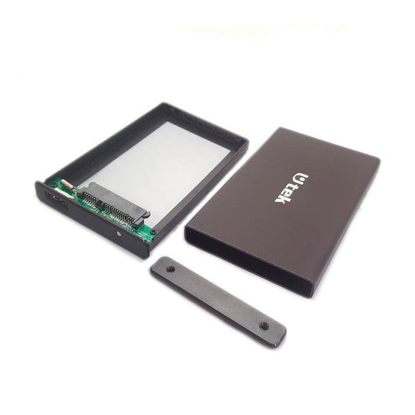 Cofre Porta Disco Duro SATA 2.5" USB 3.0 de Aluminio (Modelo: UT-HDD030BL)