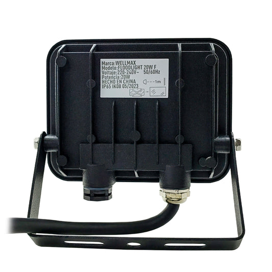 Proyector LED 20W Exterior Wellmax - Luz Fría (Samsung LED)