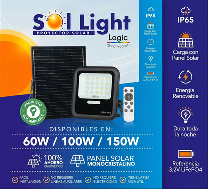 Proyector Solar LED Logic - Serie Profesional (60W / 100W / 150W)