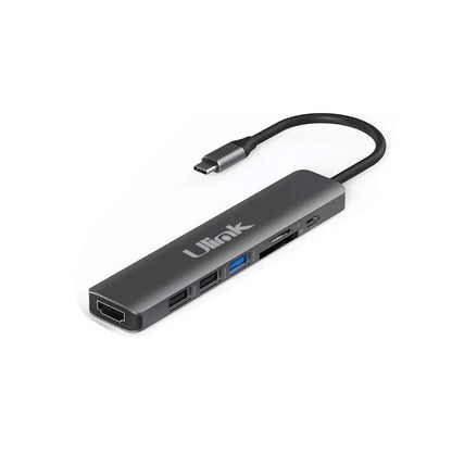 Hub USB-C 7 en 1 Ulink - HDMI 4K, USB 3.0 y Carga 100W PD
