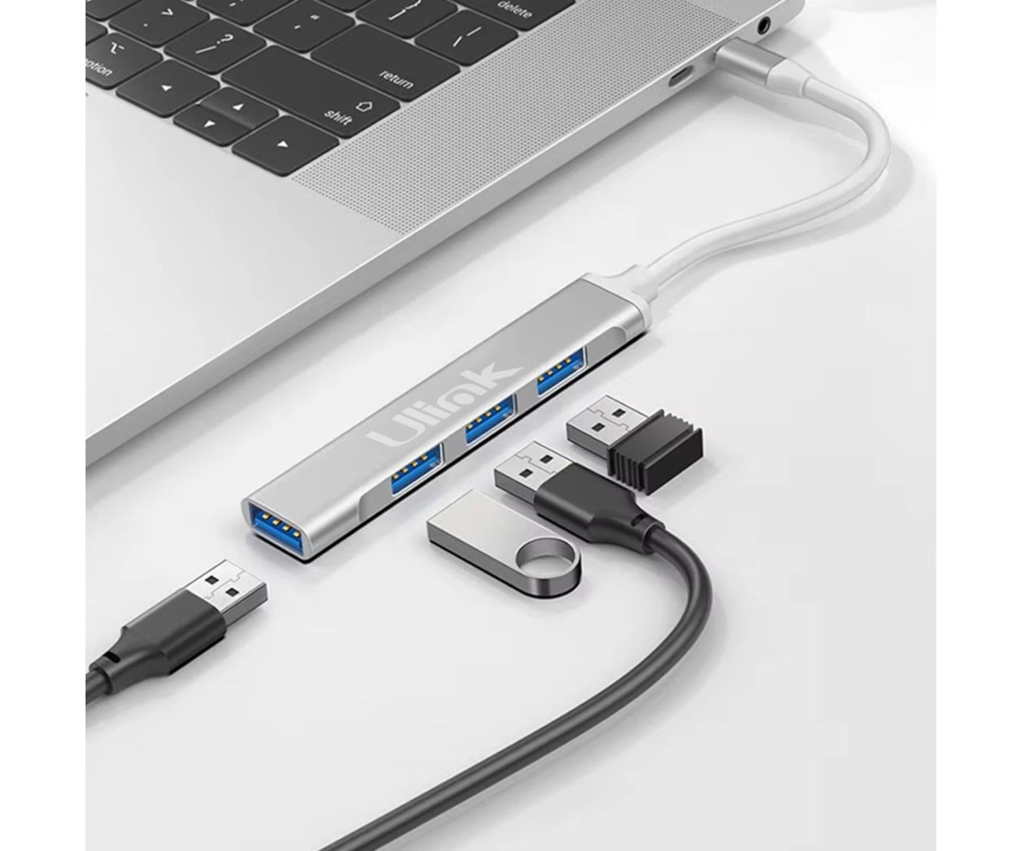 Hub USB-C a 4 Puertos USB 3.0 Ulink - Aluminio Premium