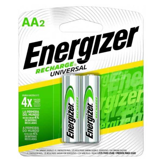 Pilas AA Energizer Recharge Universal (Pack 2 unidades) - Alto Rendimiento