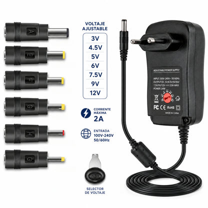 Cargador Universal Regulable 3V a 12V 2A Utek (UT-UCH24)