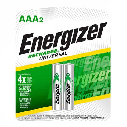 Pilas AAA Energizer Recharge Universal (Pack 2 unidades) - ¡Ahorra y Recarga!